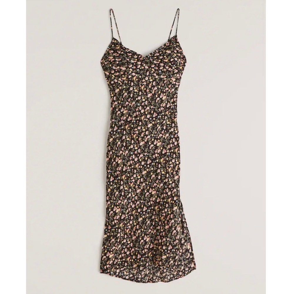 Faux silk slip midi dress